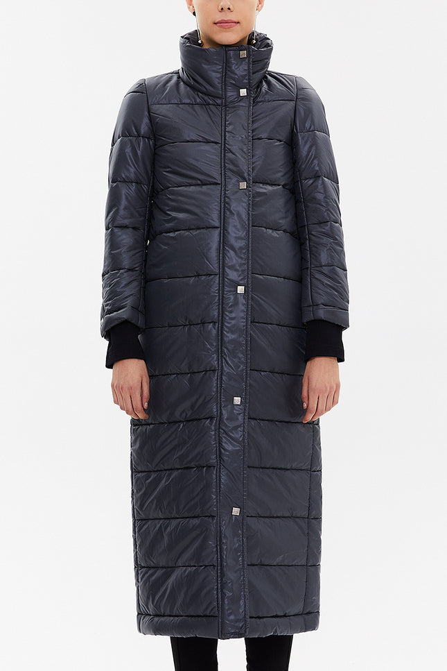 Gray Wide cut hooded down jacket 30406