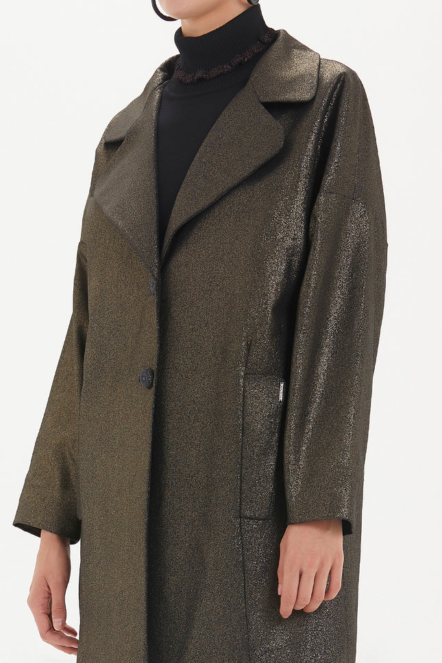 Black Half sleeve wide cut coat 30403