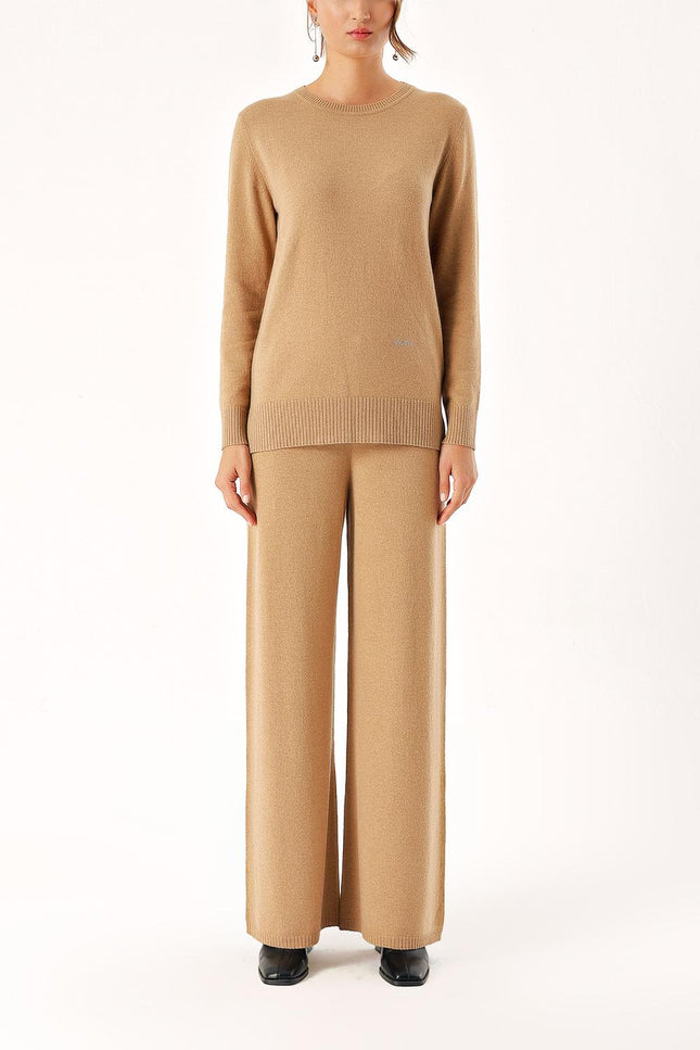 Camel Hair Knitwear pants and pullover suits 28859