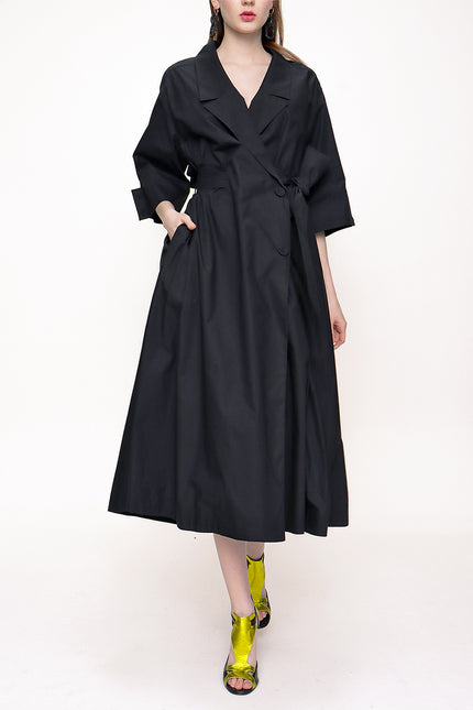 Black Wrap-over  dress  93540