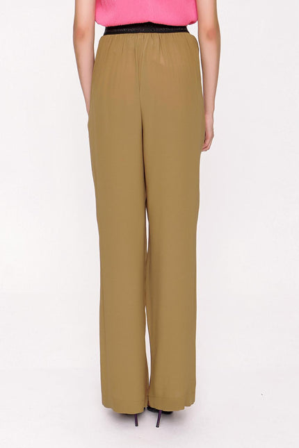 Olive Elactic belted pants 41615