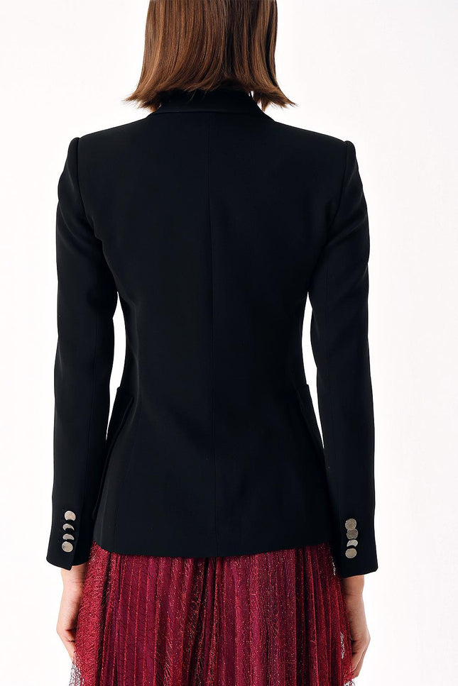 Black Slim fit classic blazer jacket 61170