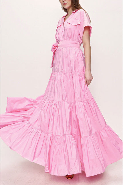 Pink Pelated long dress 93961