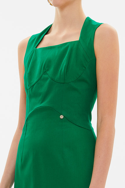 Green Slim fit mini dress 91170