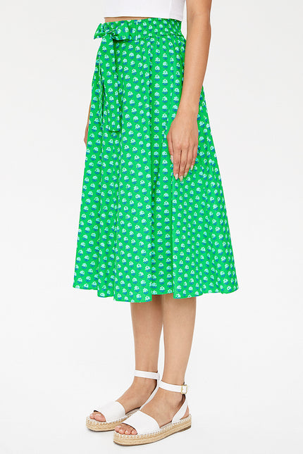 Green Elastic  Printed skirt  81064