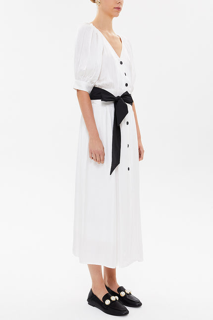 White V-neck maxi dress 92761