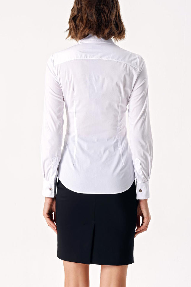 White Lycra slim fit shirt 10831