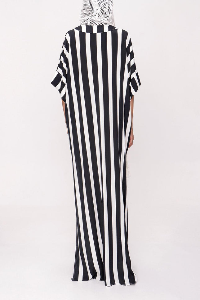Striped Hooded loose-fitting dress 94028