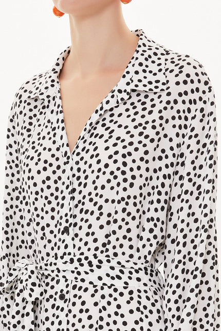 Spotted Wide cut shirt dress 93481