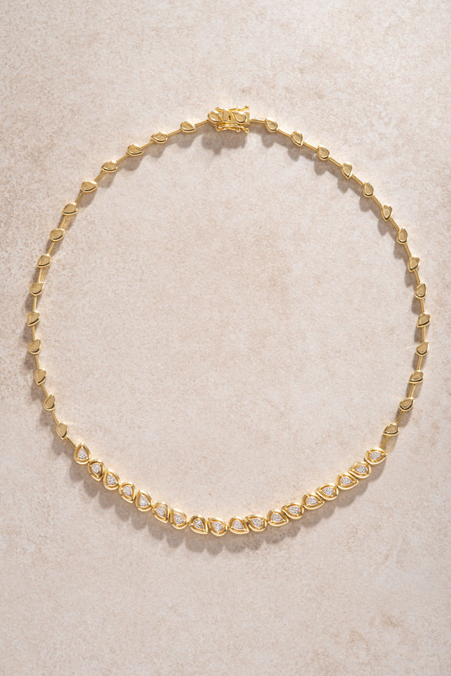 Gold Baguette stone 925 sterling silver necklace 12