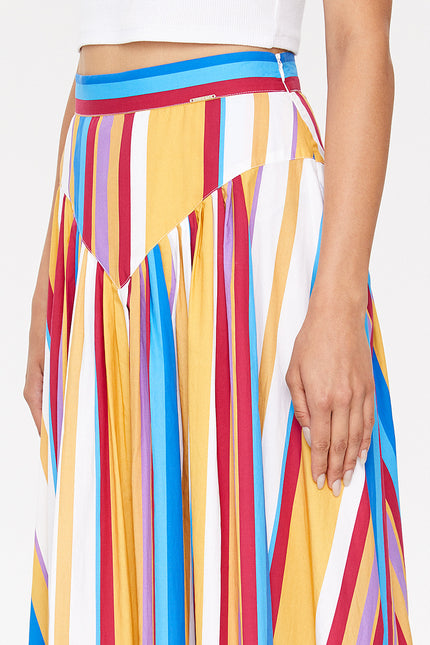 Striped Pleated maxi skirt 81087