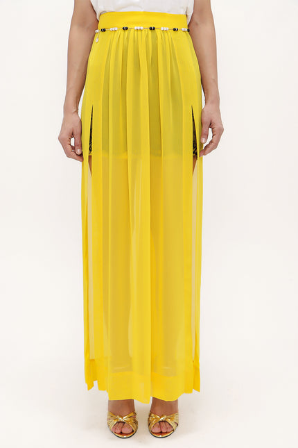 Yellow Accessorized chiffon skirt 80495