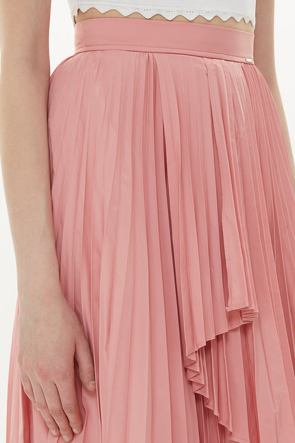 Pink Pleated maxi skirt 81162