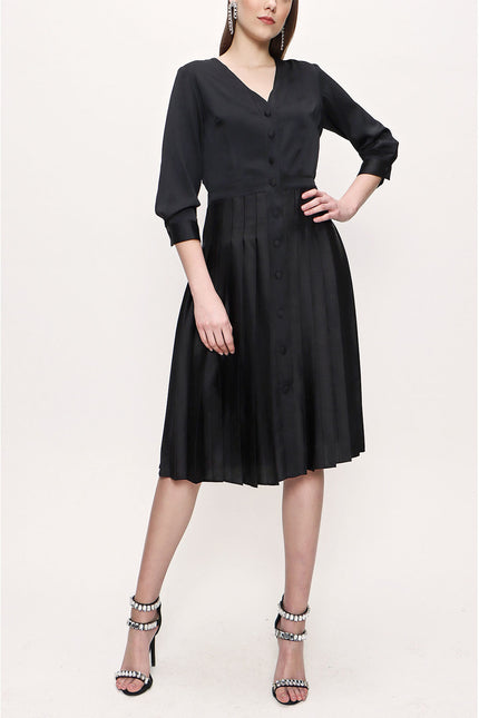 Black Pleated dress 93735