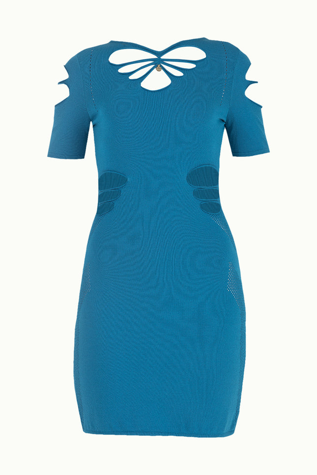 Blue Knit dress 28101