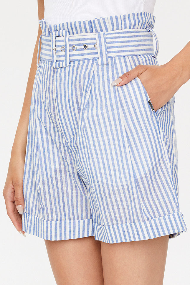 Blue High waist  wide cut shorts  11100