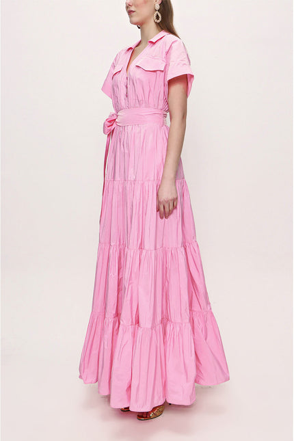 Pink Pelated long dress 93961
