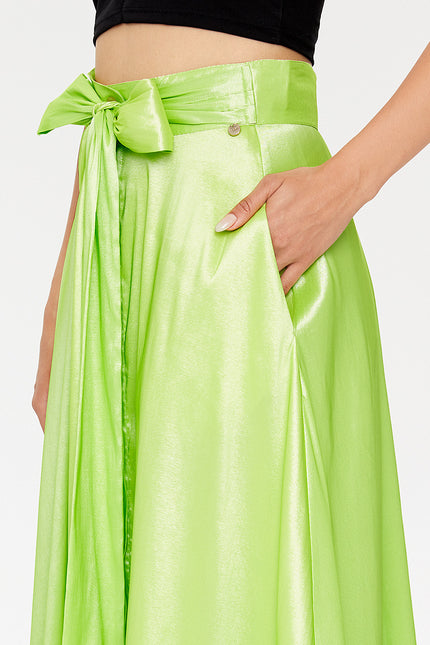Green Pleated skirt 81082