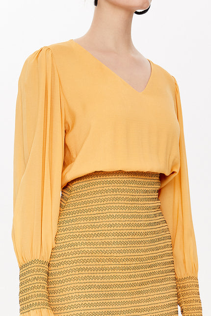 Mustard Fancy seam maxi dress 92920