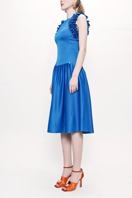 Blue Sleeveless slim fit dress 93901