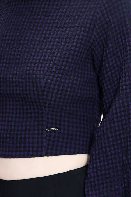 Purple Low back short blouse 19825