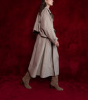 Mink Loose-cut trench coat with cape detail 20409