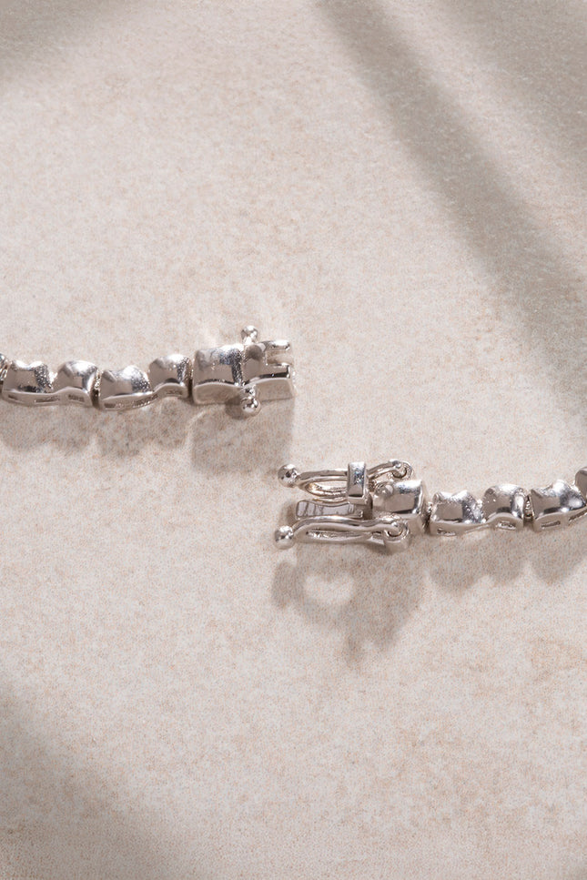 Silver 925 sterling silver special cut stone detailed earrings 10