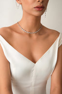 Gümüş Baget ve taş detaylı 925 ayar gümüş kolye 11