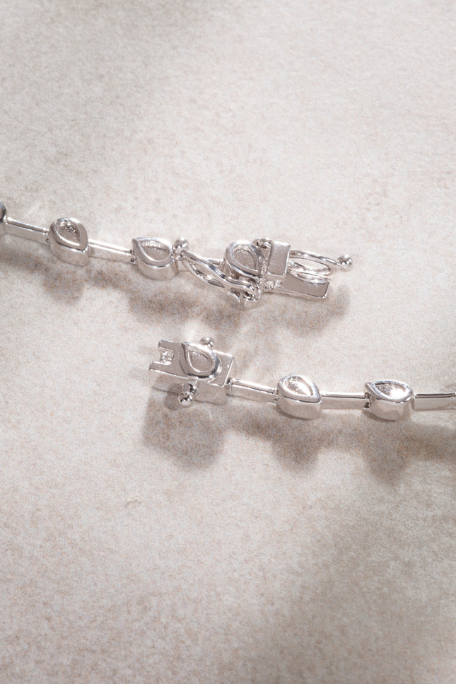 Silver 925 sterling silver asymmetric stone detailed necklace 11