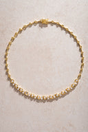 Gold 925 sterling silver asymmetric stone detailed necklace 11