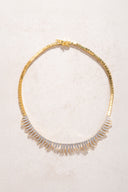 Altın İnce detaylı kristal taşlı 925 ayar gümüş kolye 14