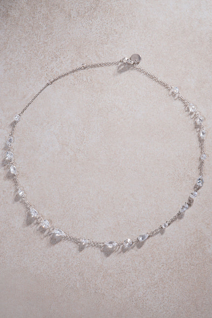 Silver 925 sterling silver necklace with sparkling stone details 53