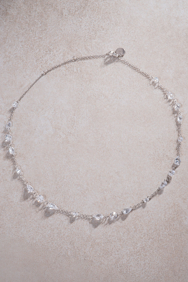 Silver 925 sterling silver necklace with sparkling stone details 53