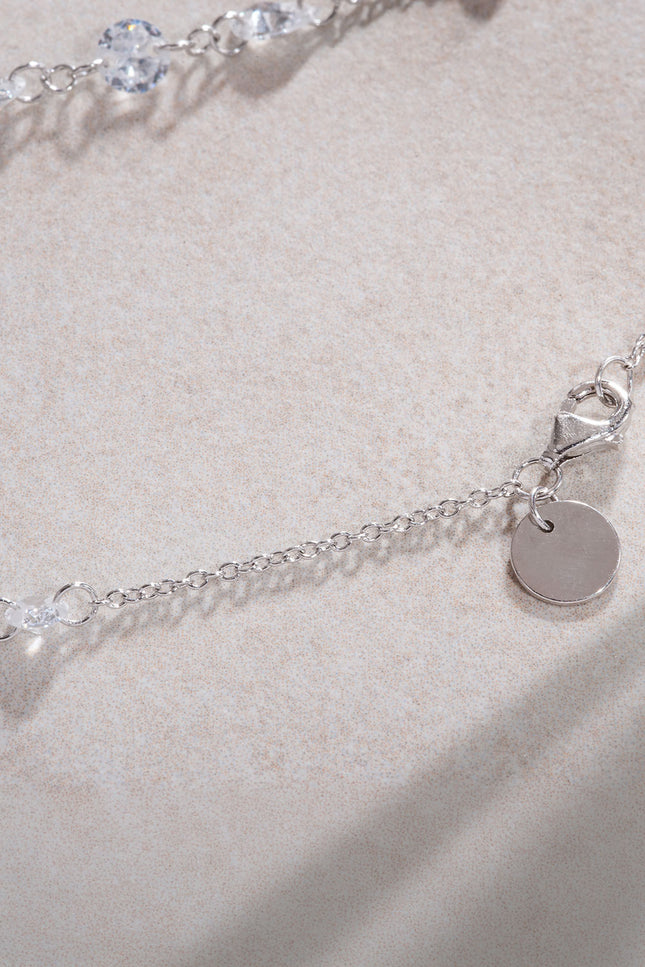 Silver 925 sterling silver necklace with sparkling stone details 53
