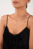 Gümüş Y şeklinde tasarlanmış X detaylı 925 ayar gümüş kolye 107