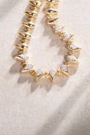 Altın Keskin uçlu ışıltılı 925 ayar gümüş kolye 15