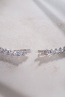 Gümüş Kristal taş detaylı 925 ayar su yolu gümüş kolye 80