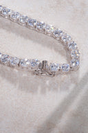 Gümüş Kristal taş detaylı 925 ayar su yolu gümüş kolye 81