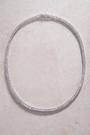 Gümüş Kristal taş detaylı 925 ayar su yolu gümüş kolye 83