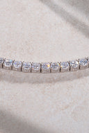 Gümüş Kristal taş detaylı 925 ayar su yolu gümüş kolye 84