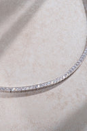 Gümüş Kristal taş detaylı 925 ayar su yolu gümüş kolye 86