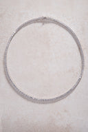 Gümüş Kristal taş detaylı 925 ayar su yolu gümüş kolye 89