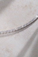 Gümüş Kristal taş detaylı 925 ayar su yolu gümüş kolye 89