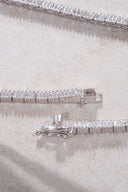 Gümüş Kristal taş detaylı 925 ayar su yolu gümüş kolye 89