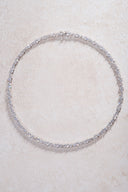 Gümüş Kristal taş detaylı 925 ayar su yolu gümüş kolye 90