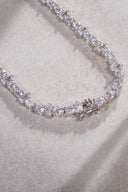 Gümüş Kristal taş detaylı 925 ayar su yolu gümüş kolye 90