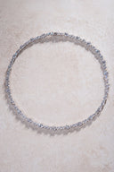 Gümüş Kristal taş detaylı 925 ayar su yolu gümüş kolye 92