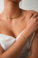 Altın Baget ve kristal taş detaylı 925 ayar gümüş bileklik 21