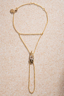 Altın Kuş tüyü kristal taş detaylı 925 ayar gümüş şahmeran 27