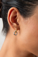 Altın 925 sterling silver interlocking hoop earrings 29